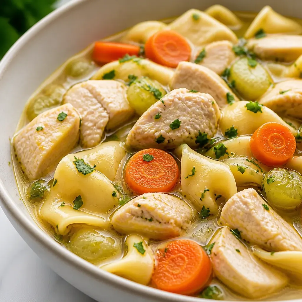 Instant Pot Chicken Noodle Soup close-up view